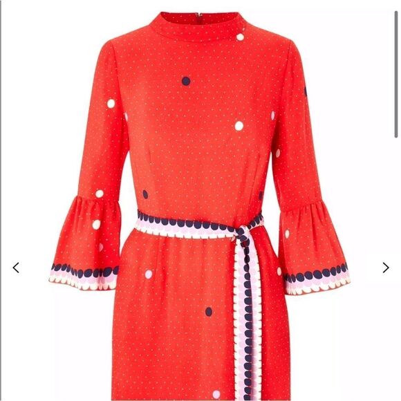 Boden Armelle Spot Dress, Red Pop Spot Size 10 - Picture 6 of 13